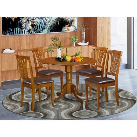 3 Pc Dining Room Set-Dining Table And 2 Dining Chairs, Saddle Brown