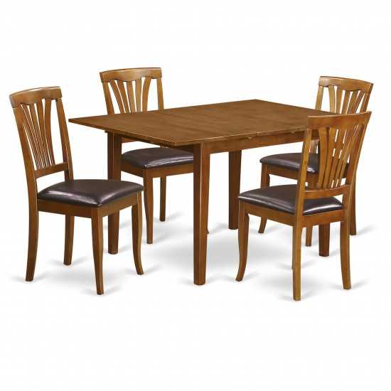 5 Pc Dinette Set- Tables For Small Spaces And 4 Kitchen Chairs