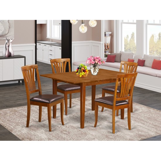 5 Pc Dinette Set- Tables For Small Spaces And 4 Kitchen Chairs