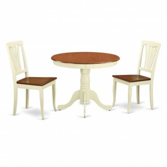 3 Pc Small Kitchen Table And Chairs Set-Small Table Plus 2 Dining Chairs