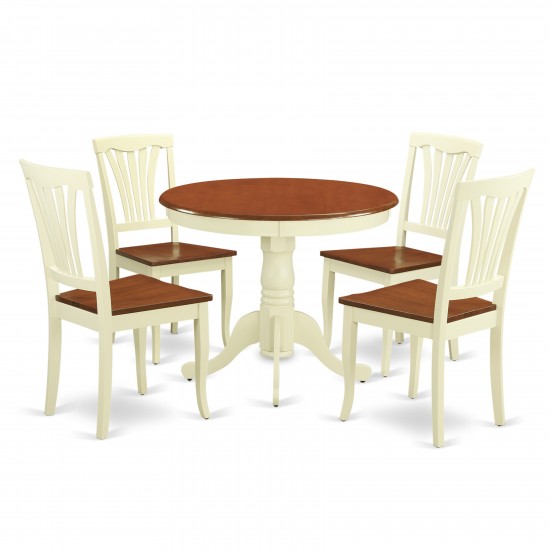 5 Pc Small Kitchen Table Set-Round Kitchen Table And 4 Chairs For Dining Room