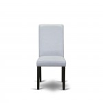 3-Pc Kitchen Set, 2 Parson Chairs, Gray Upholstered Seat, Dining Table, Black