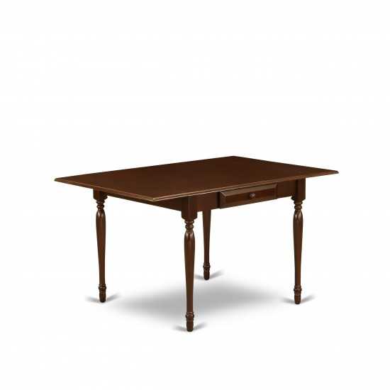 3Pc Dinette Set, Dining Table, 2 Parsons Dining Chairs, Light Fawn Color, Drop Leaf Table, Oak