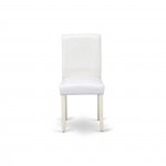 5Pc Dining Set, 4 Chairs, Butterfly Leaf Wood Dining Table, Linen White