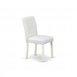 5Pc Dining Set, 4 Chairs, Butterfly Leaf Wood Dining Table, Linen White