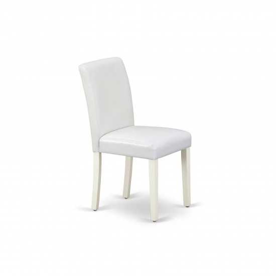 5Pc Dining Set, 4 Chairs, Butterfly Leaf Wood Dining Table, Linen White
