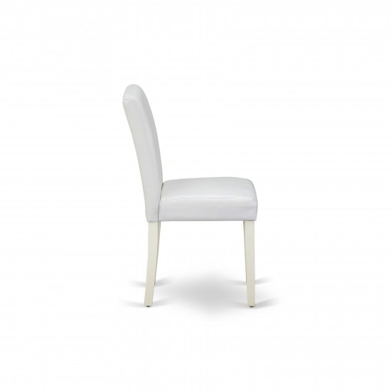 5Pc Dining Set, 4 Chairs, Butterfly Leaf Wood Dining Table, Linen White