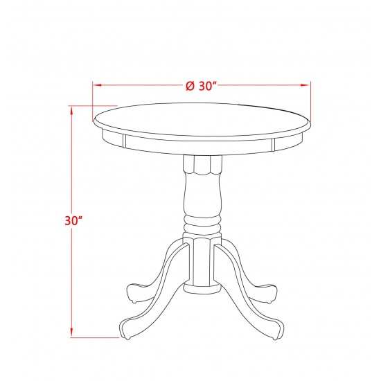 3-Pc Dinette Set 2 Upholstered Dining Chairs And 1 Dining Table (Mahogany)