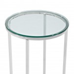 Alissa 16"Glam Round Side Table - Glass/Chrome