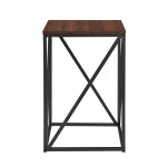16" Modern Geometric Square Side Table - Dark Walnut