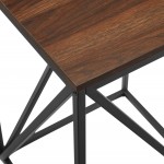 16" Modern Geometric Square Side Table - Dark Walnut