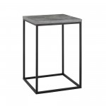 Lowell Modern Square Side Table - Faux Dark Concrete