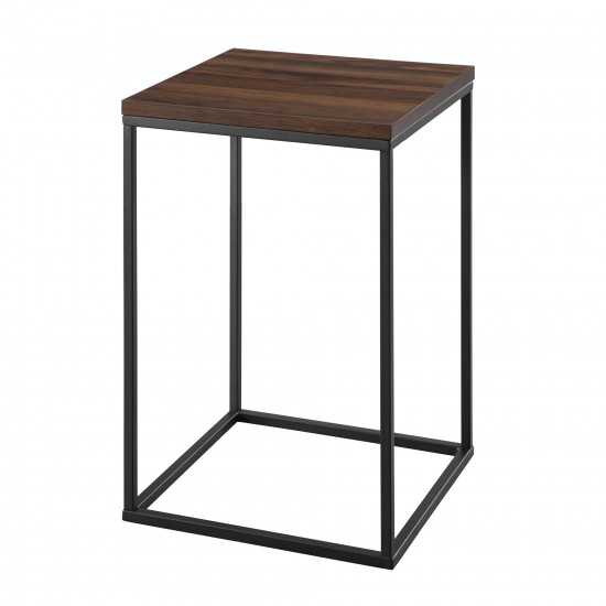 Lowell Modern Square Side Table - Dark Walnut