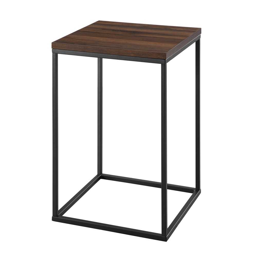 Lowell Modern Square Side Table - Dark Walnut