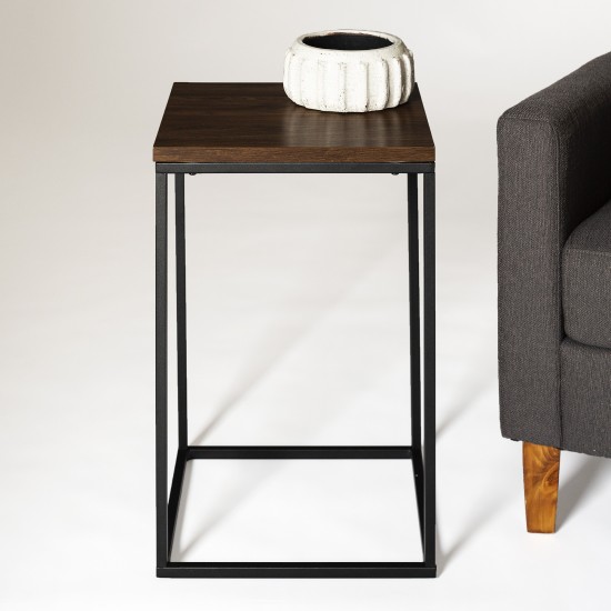 Lowell Modern Square Side Table - Dark Walnut