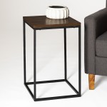 Lowell Modern Square Side Table - Dark Walnut