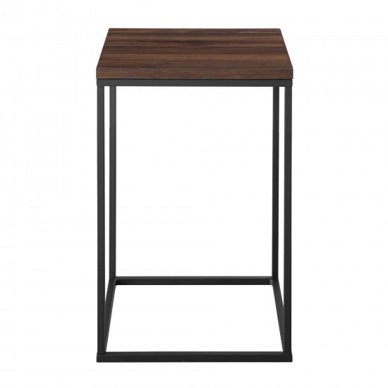 Lowell Modern Square Side Table - Dark Walnut