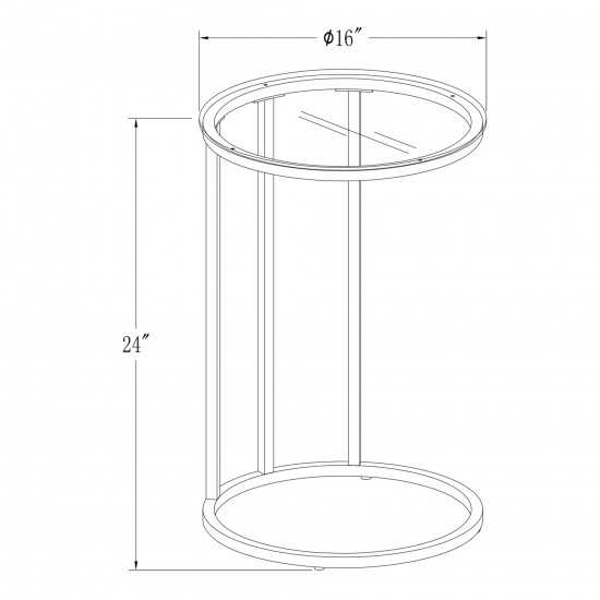 Modern Round End Table - Glass/Chrome