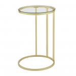 Modern Round End Table - Glass/Chrome