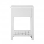 18" Country Single Drawer Nightstand - Brushed White