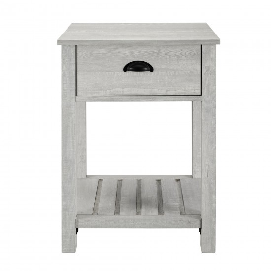 18" Country Single Drawer Nightstand - Stone Grey