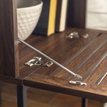 18" Slat-Door Modern Industrial Nightstand - Dark Walnut