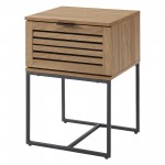 18" Slat-Door Modern Industrial Nightstand - Slate Grey