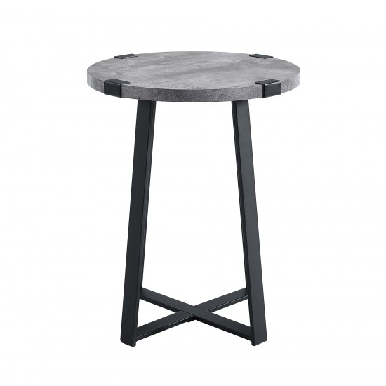 Faux Wrap Leg Modern Side Table - Faux Dark Concrete