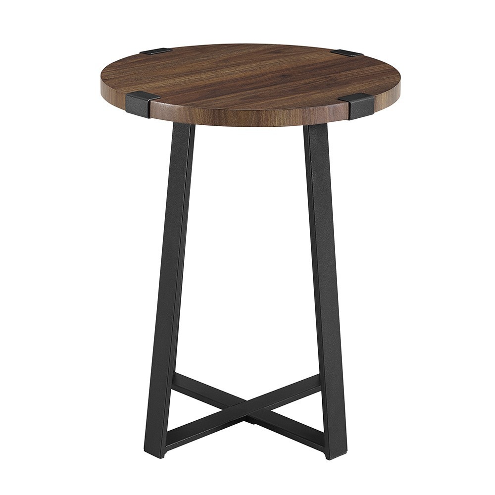 Faux Wrap Leg Rustic Side Table - Dark Walnut Faux Wrap Leg Rustic Side Table - Dark Walnut