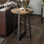 Faux Wrap Leg Rustic Side Table - Dark Walnut