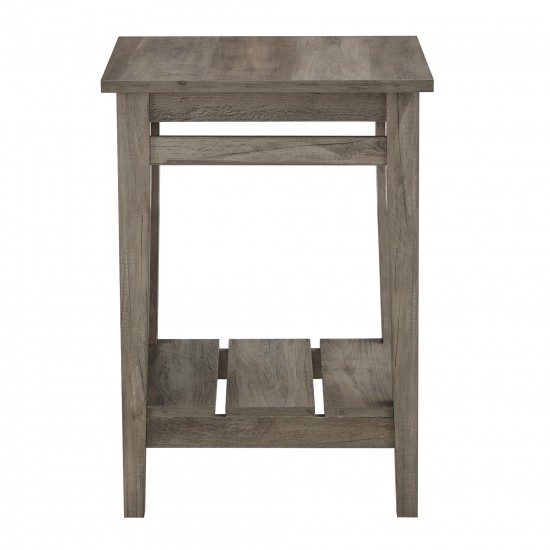 Parker 18" Farmhouse Trim Side Table - Grey Wash