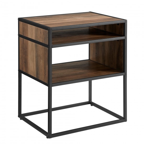 Jersey Industrial Modern Side Table - Rustic Oak