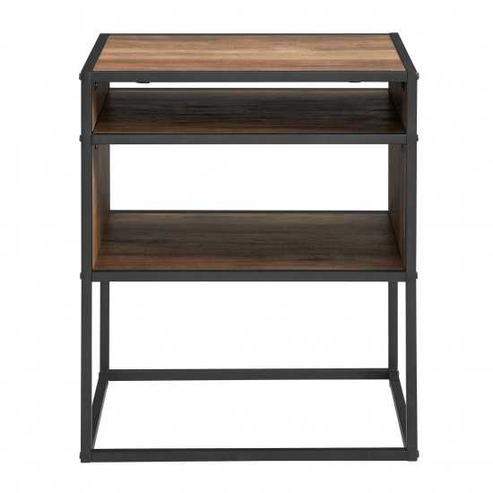 Jersey Industrial Modern Side Table - Rustic Oak