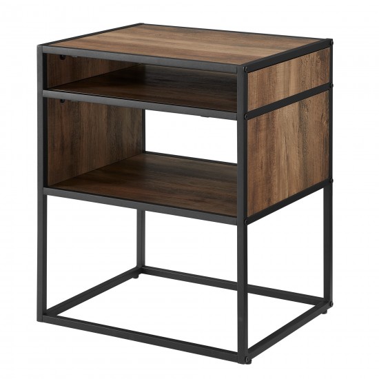 Jersey Industrial Modern Side Table - Rustic Oak