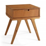 Mateo 1 Drawer Modern Side Table - Caramel