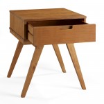 Mateo 1 Drawer Modern Side Table - Caramel