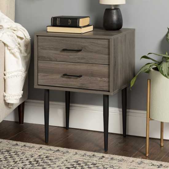 Olivia Modern Nightstand - Slate Grey