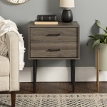 Olivia Modern Nightstand - Slate Grey