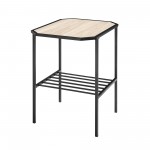 Dorothy 22" Tiered Metal and Wood Side Table - Birch