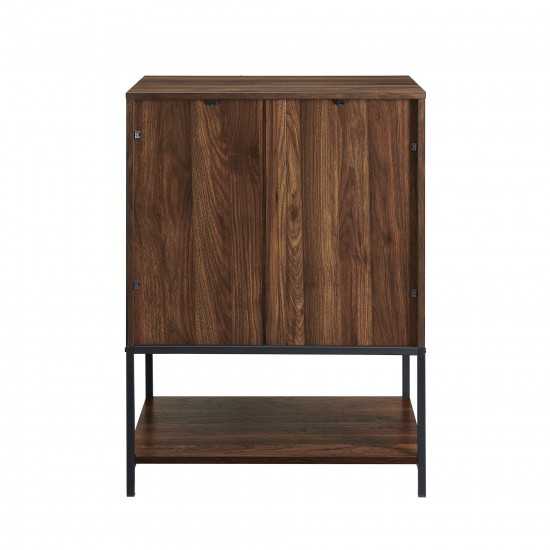 Nyman 24" 2 Door Accent Cabinet with Lower Shelf - Dark Walnut/Solid White