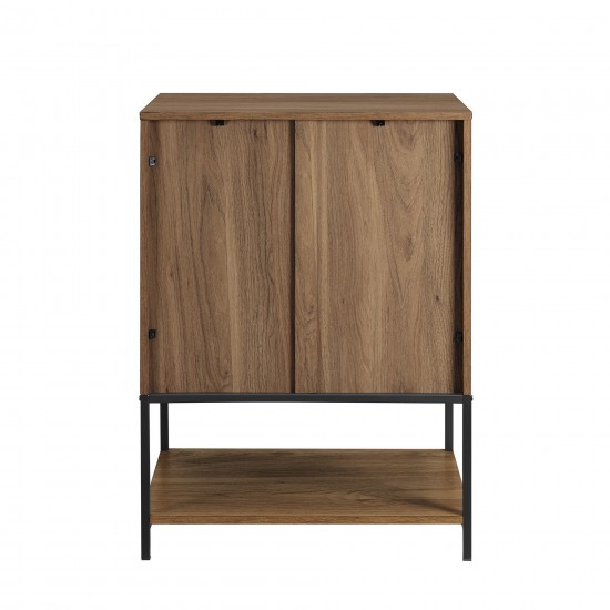 Nyman 24" 2 Door Accent Cabinet with Lower Shelf - English Oak/Solid White