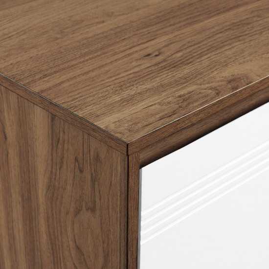 Nyman 24" 2 Door Accent Cabinet with Lower Shelf - English Oak/Solid White