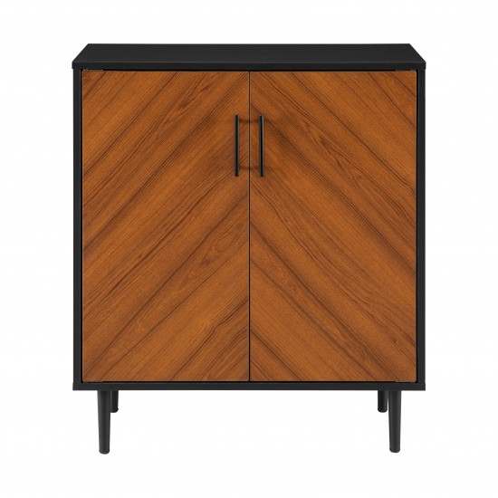 Hampton 28" Modern Bookmatch Accent Cabinet - Solid Black