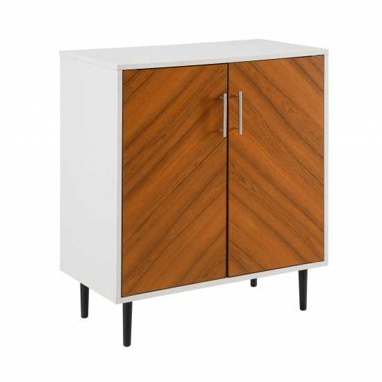 Hampton 28" Modern Bookmatch Accent Cabinet - Solid White