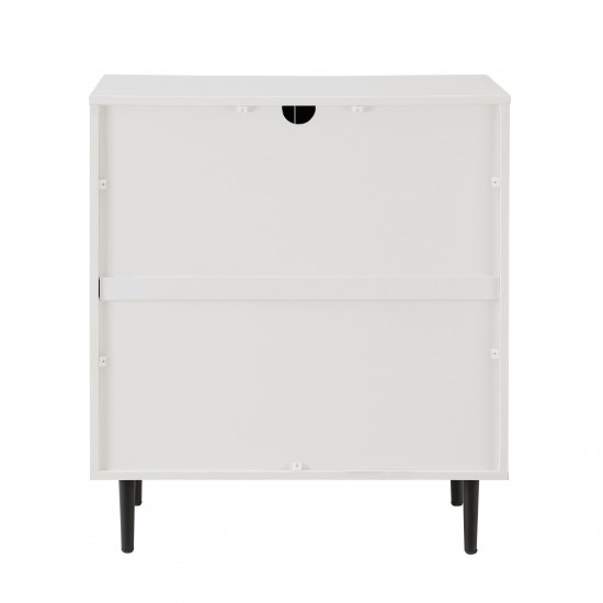 Hampton 28" Modern Bookmatch Accent Cabinet - Solid White