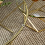 Geometric Modern Nesting Tables, Set of 2 - Glass/Gold