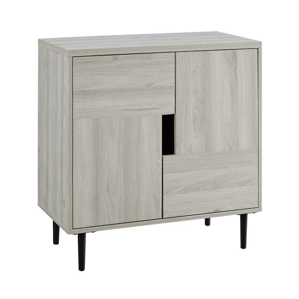 Addison 30" Modern Accent Cabinet - Birch/Magenta Interior Addison 30" Modern Accent Cabinet - Birch/Magenta Interior