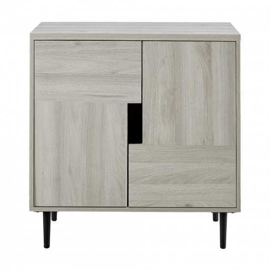 Addison 30" Modern Accent Cabinet - Birch/Magenta Interior