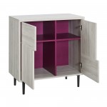 Addison 30" Modern Accent Cabinet - Birch/Magenta Interior