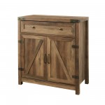 30" Farmhouse Barn Door Accent Cabinet - Rustic Oak